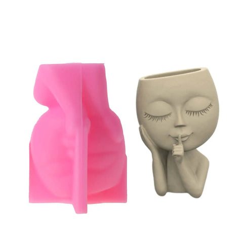 Face Silicone Planter Mold For Concrete Pots And Epoxy Resin Casting Unique Face Design Planter Pot For Home Garden And Patio Decor DIY Flower Plant Mold For Indoor Outdoor Use
