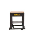 Heavy Duty Planer Stand With Smooth Rolling Mobile Base And Sturdy MDF Table Extra Lower Shelf Tradesman Approved Shop Upgrade Works Like A Champ Every Day, black steel frame with rolling wheels and storage shelf.