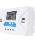 40A Solar Charge Controller With LCD Display And Four USB Ports For LiFePO4 Battery Systems, white IP32 housing with side mount