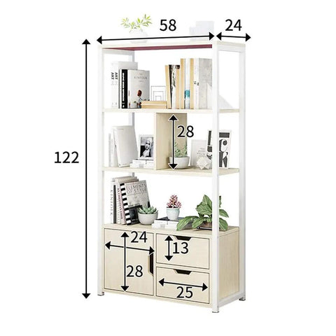 Totally Solid 5 Tier Industrial Bookcase In Premium Walnut Finish delivering versatile open shelf storage for books and decor.
