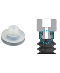 Industrial Grade Vacuum Suction Cup Nozzle With Antistatic Silica Gel For Heavy Duty Lifting And Handling, 40mm size, with attachment detail.