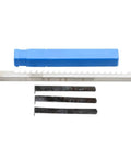 18mm E Push Type Keyway Broach Tool Metric Sized HSS Cutting Tool Knife with 3 Shims for CNC Machines displayed with packaging