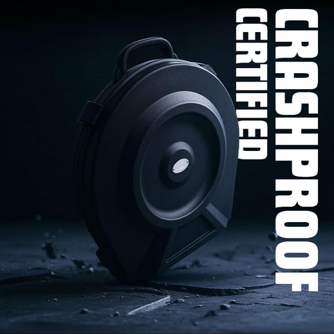 Road Ready Twenty Two Inch Cymbal Case Packs Thick Foam Guard, crashproof, black hard shell for ten 21 inch cymbals.