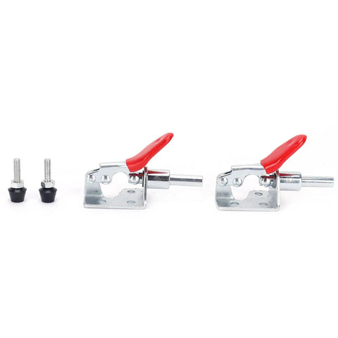 Two Pack Toggle Clamp Set Push Pull Quick Positioning Fixture For Small Space DIY Friendly Home Decor And Woodworking Iron And Plastic 6.6 By 4 Cm Holding Alignment Hand Tool, two clamps and mounting bolts