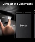 2TB Portable SSD SL500 USB 3.2 Gen 2x2 Up To 2000 MBps Read 1800 MBps Write Slim And Sleek External Drive being placed in a bag