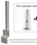 Beefy Heavy Duty Pole Mount For Outdoor Antennas And Weather Stations with double U bolts shown with stainless steel screws