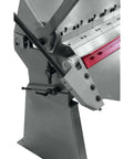 Close-up of 72-Inch Box And Pan Brake for 12-Gauge Mild Steel, showing all welded steel body, trusses, braces, and line-bored bed for precision.