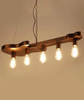 Dope Bronze Linear Island Light With Guitar Shade, Industrial Farmhouse Ceiling Fixture For Kitchen Bar And Restaurant, 5 bulbs.