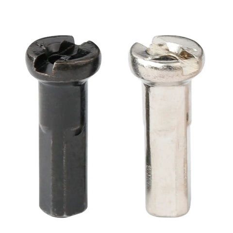Black and silver spoke nipples from 50 Pcs Pack Ultralight Steel Bike Spoke Nipples 12G 13G 14G In Black And Silver