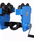 Overhead Push Beam Trolley Heavy Duty 2 Ton Capacity, 4000 Lb Load Rating, Flange Adjustment With Crank, manual alloy steel carriage