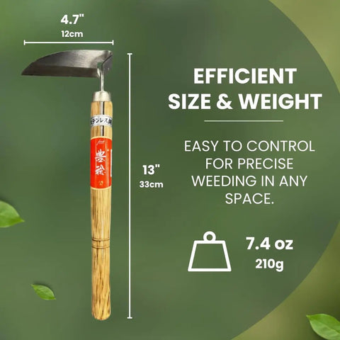 Hounen Miyawaki Japanese Weeding Sickle Twisted Stainless Kama Weeder With 4.7 Inch Blade And 13 Inch Wood Handle Root Cutter