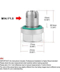 Oversize Piggyback Oil Drain Plug Fits M14.1 Self Tapping Stainless Steel Thread Repair Kit With Sealing O Ring To Stop Leaks And Save You Time, M14.1x1.5 size