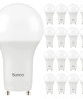 16 Pack GU24 LED A19 Light Bulbs 9W 800 Lumens 60W Equivalent Daylight 5000K Dimmable Twist Lock Base CRI 91 Instant On UL Listed