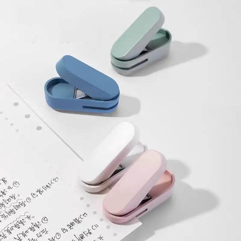 Assorted compact blue hole puncher for 10 sheets tiny single hole puncher for office use or gift for students easy one hand punch and storage