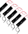 Badass 5 Pack 18650 Battery Case Holders With Pre Stripped Wired Leads For 3.7V Rechargeable Cells No Fuss Black Plastic Storage Boxes With Tinned Ends Heavy Duty Shell