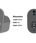 Rugged EV Charger Cable Holster For J1772 Connectors showing dimensions, 4.13in length, 7in width, 3.75in height.