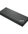 Beast Mode Thunderbolt 4 Cable In Classic Black For Ridiculous Speed Data Transfer Power Delivery And Rock Solid Universal Plug Play Compatibility Gotta Upgrade Your Rig Today W126664392 side view of a ThinkPad docking station with multiple ports
