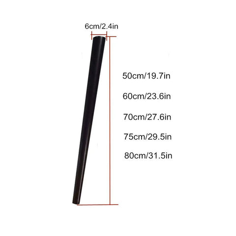 Oak Solid Wood Furniture Legs 50cm Replacement Kit Angled Cone Design black leg with measurement chart