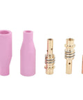 Pro Grade MIG Welding Gear Kit 14Pcs Copper Ceramic Plasma Torch Parts Set, 2 pink ceramic cups, 2 rods, 1 tip for 15AK Torch Repair