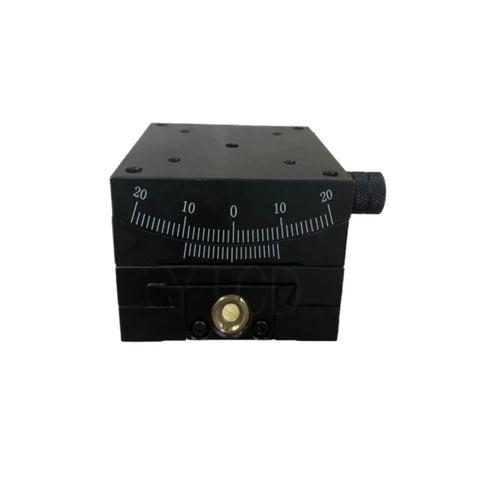 Beefy Heavy Duty XY Axis Slide Table With Manual Arc Angle Adjuster, front view with angle scale, 49N load capacity aluminum frame