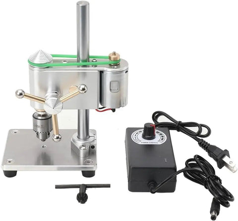 Tiny Benchtop Drill Press Precision Watch Repair Tool Adjustable Speed Up To 4500Rpm industrial-grade mini drilling machine with control box.