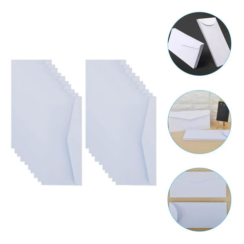 White Blank Paper Envelopes Set 20 Pack For Mail And Storage Reusable No Word Design Letter Envelopes With Thickened Paper