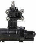 Front view of Power Steering Gear Box For Postal Jeep Wrangler JK JKU RHD 2007 Through 2017 New Replacement Fits Right Hand Drive Models
