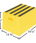 Yellow Polyethylene One Step Stool With Non Slip Tape Surface Rubber Feet Hand Holes For Easy Transport Lightweight Durable Reach Aid