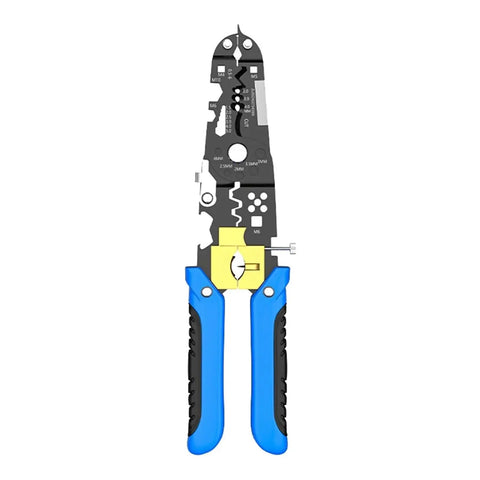 29-In-1 Multifunctional Wire Stripper Pliers Heavy Duty Crimping Cutting Tool For Electricians Easy Grip Handle, showing steel jaws and rubber grips.