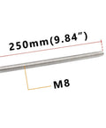 M8 304 stainless steel fully threaded rod, 250 mm length