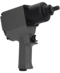 Heavy Duty One Half Inch Air Impact Wrench Packing 850 Nm Of Legit Muscle Complete With Socket Set Extensions Connector And Compressed Air Oil For Serious Garage Hauls And Daily Shop Grunt Work, side view of tool.