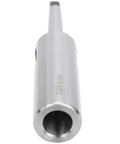 Morse taper drill sleeve MT1-MT2 adapter in silver metal for lathe milling, front view