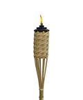 Twelve Pack Bamboo Torches For Patio And Backyard 57 Inch Tall Weather Resistant Citronella Torches with Easy Pour Wide Mouth Refills