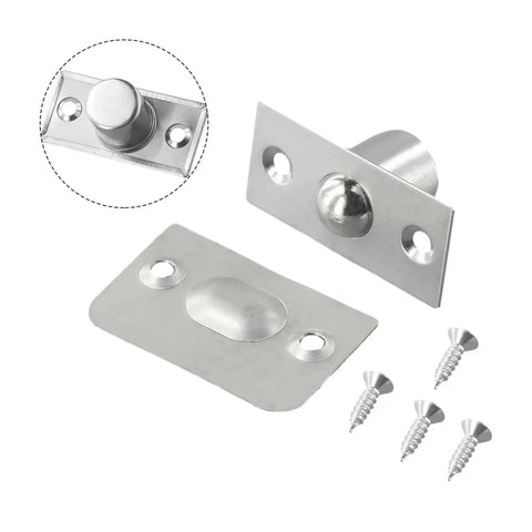 Top Quality Ball Catch For Cabinet Doors With Hidden Invisible Spring Latch Mechanism And Stainless Steel Bead Clamp, includes screws.
