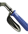 Noga DB1000 sheet metal deburring tool with blue ergonomic handle and metal blade, side view
