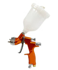 Professional Pneumatic Air Spray Gun With 1.3mm Nozzle For Automotive Paint Spraying And Auto Body Refinishing side view with white cup.