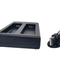 Dual Bay USB Battery Charger Box For 5V Batteries Fast Simultaneous Charging Lightweight Portable Dock With Smart Safety Protections