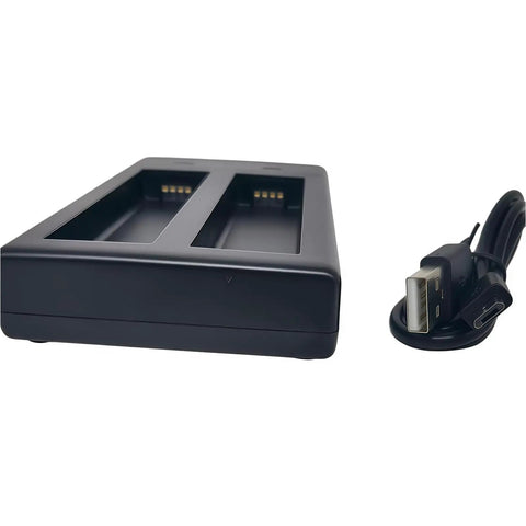 Dual Bay USB Battery Charger Box For 5V Batteries Fast Simultaneous Charging Lightweight Portable Dock With Smart Safety Protections