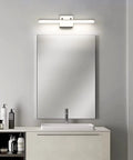 Modern Chrome Vanity Light Bar 20 Inch Long LED Fixture 12W Dimmable Vanity Lighting For Bathroom Makeup Mirror 4000K Daylight Adjustable Wall Sconce ETL Certified Contemporary Bath Decor installed in bathroom over mirror
