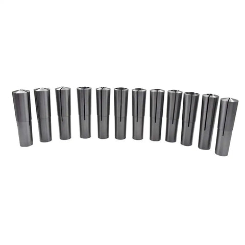 3MT Collet Set 12 Pc From 1/8 Inch To 3/4 Inch With 3/16 1/4 3/8 1/2 5/8 Inch Chuck For Bridgeport Mills Hardened And Precision Ground