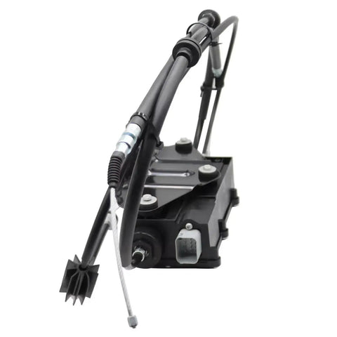 Heavy Duty Parking Brake Actuator Hand Control Switch For Bmw X5 E70 2007 To 2013 angled view showcasing the cables and connectors.