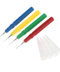 Pro Grade Watch Oil Dish Tool Kit pens, four color-coded pens for easy watch repair, heavy duty construction, precise tips visible.
