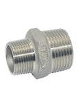 1 Inch To Three Quarter Inch Male Hex Nipple Threaded Reducer Connector Pipe Fitting Adapter Stainless Steel 304 NPT High Pressure Up To 150 Psi At 70F For Heavy Duty Plumbing, side view