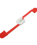Retractable Spirit Level Ruler for Air Conditioner Indoor Unit, lightweight red tool for precise AC installation leveling.