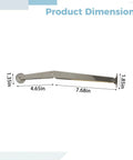 Lid Support Hinges 200N Soft Close With Hydraulic Damping Gas Strut 2 Pack 7.7 Inch 195 Mm Iron Hinges dimensions diagram