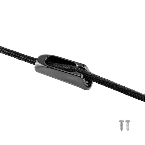 Industrial Grade Kayak and Canoe Nylon Self Lock Rope Tensioner Cleat for Boats, Durable Runner Clam Cleat Cord Lock, 2 Pack Spare Parts for Saltwater Use, Heavy Duty Self Lock Rope Cleat Fits Cords Up to 4mm, black nylon rope cleat with screws