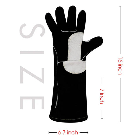 Side view of Leather Forge Welding Gloves With Maximum Dexterity And Heat Resistance For MIG And TIG Pro Grade Gripping Power