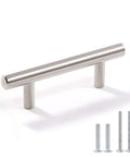 Stainless Steel Brushed Satin Nickel Cabinet Pulls Pack Of 30 Hollow Tube T Bar Drawer Handles with screws, 5 Inch Length Center, 12mm Dia