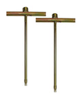 Two 14.5 Inch T Shaped Ground Rods Set for Auxiliary Ground Electrodes in Ground Resistance and Soil Resistivity Testing