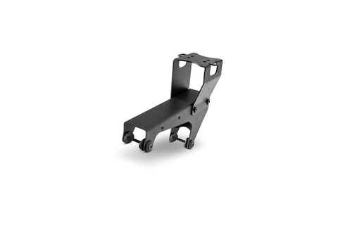 Universal Sim Racing Gear Shifter and Handbrake Mount Adjustable Cockpit Bracket in black, showing a single side view.